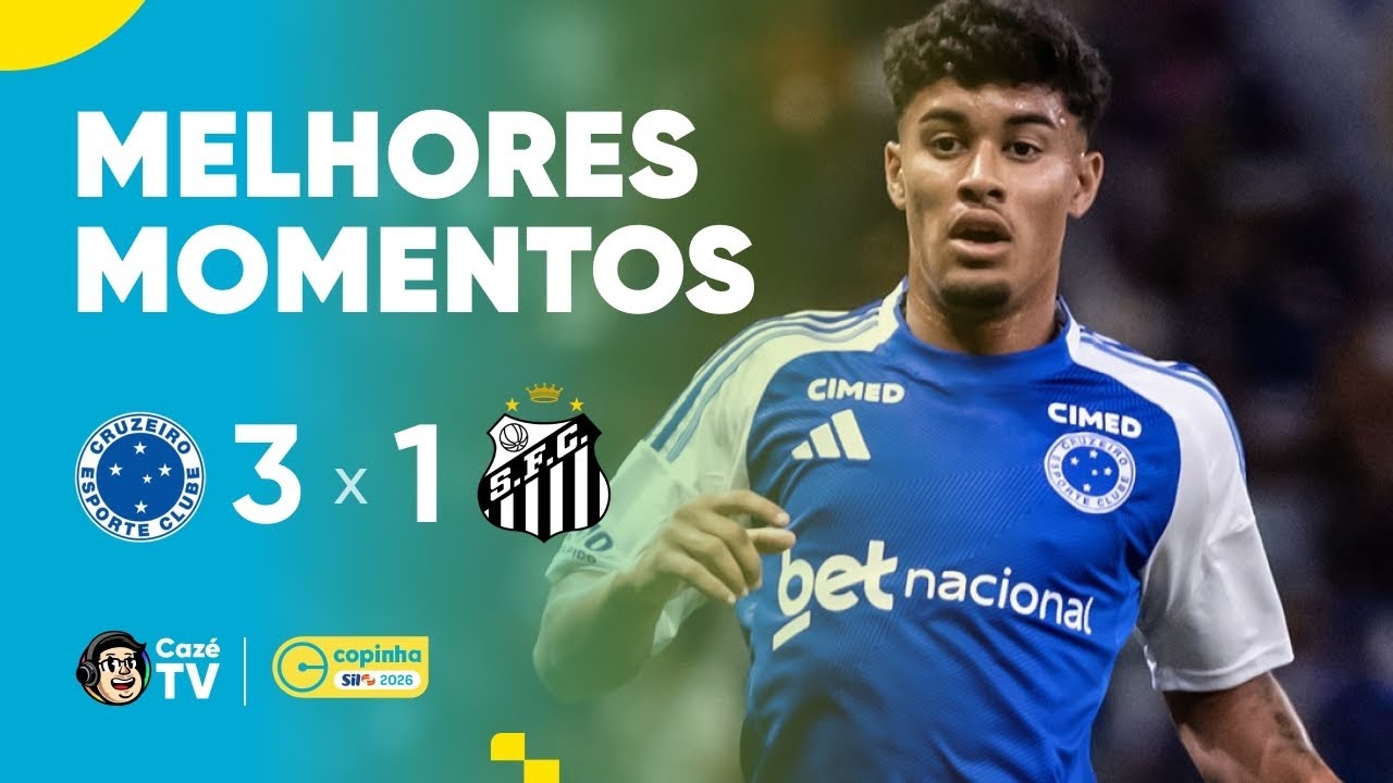MELHORES MOMENTOS: CRUZEIRO 3 X 1 SANTOS | COPINHA 2026 | OITAVAS DE FINAL