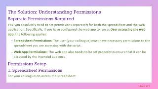 Understanding Google Apps Script Deployment Permissions for Spreadsheets