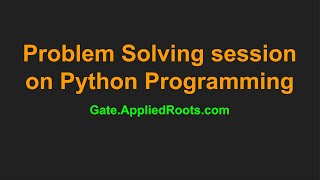 Live on 15th October: Problem Solving [Python Programming]