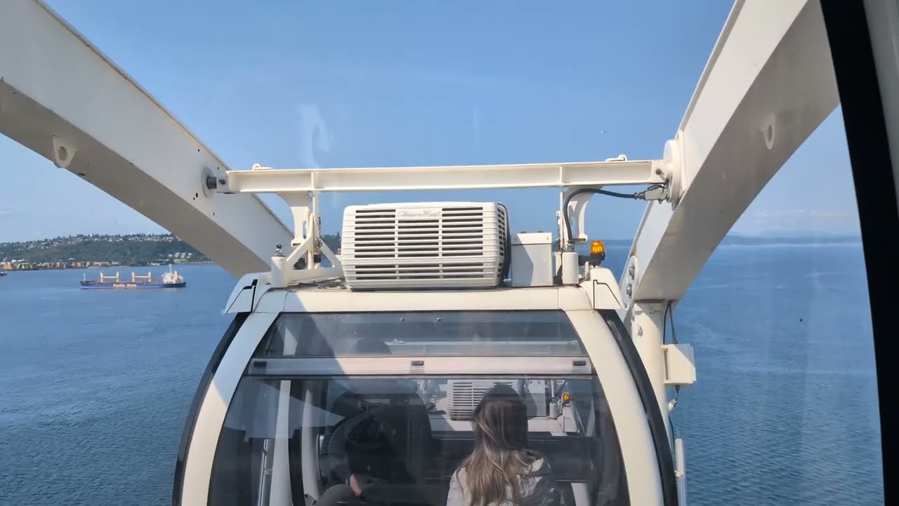 Views from a gondola for a few revolutions of the Seattle Great Wheel, Seattle, 2025-06-15