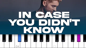 Brett Young - In Case You Didn't Know (piano tutorial)