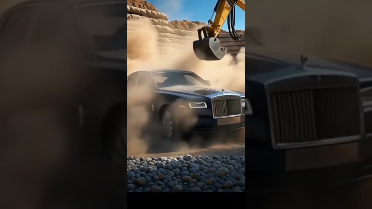 Luxury car vs heavy machinery 