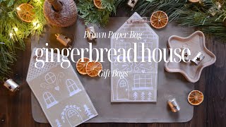 Brown Paper Bag Gingerbread House Gift Bags
