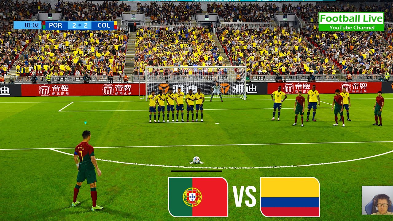 Portugal vs Colombia C.Ronaldo Free Kick Goal and Scored 5 Goals FIFA World Cup PES Gameplay