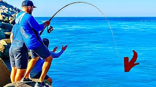 Jetty Fishing When Something Crazy Happened! Craziest Catch!