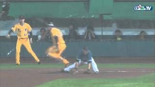 09/27 Lamigo vs 兄弟 九局下,Lamigo靠著漂亮守備在九局下守住兄弟的反撲拿下勝利