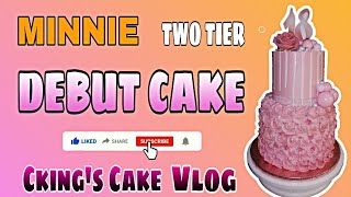 MINNIE TWO TIER DEBUT CAKE | ROSE GOLD | CAKE IDEAS | Cking's Cake Vlog screenshot 5