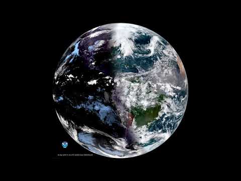 GOES Satellite 4K Full Disc IR-Color Timelapse Collection 2 V24875