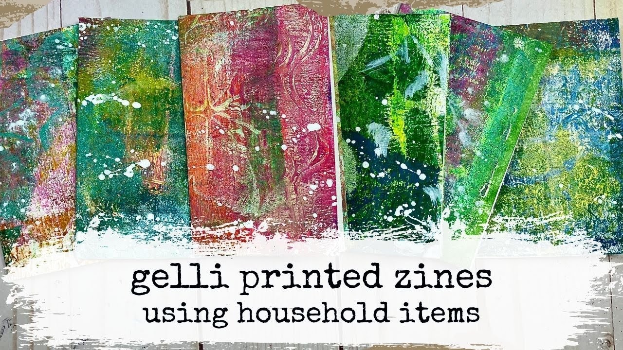 Gelli plate printing with household items! Easy art journal zine tutorial