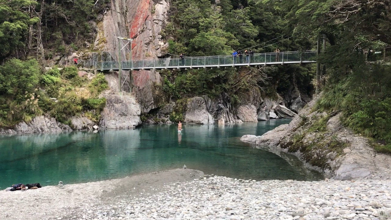 Blue Pools of Haast Pass - Jumping from Bridge