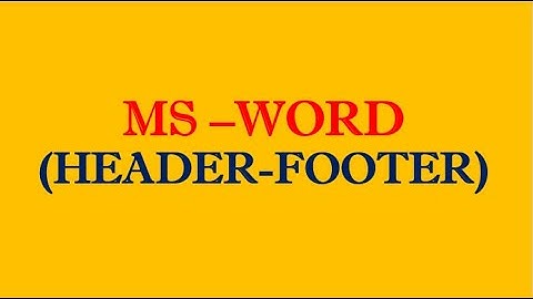 #msword #header #footer #wbchse MS-WORD ( HEADER - FOOTER ) CLASS XI -WBCHSE