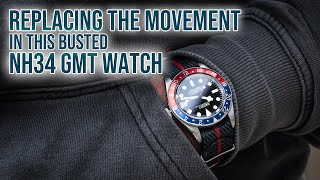 Replacing The Broken Movement In This NH34 Seiko Mod