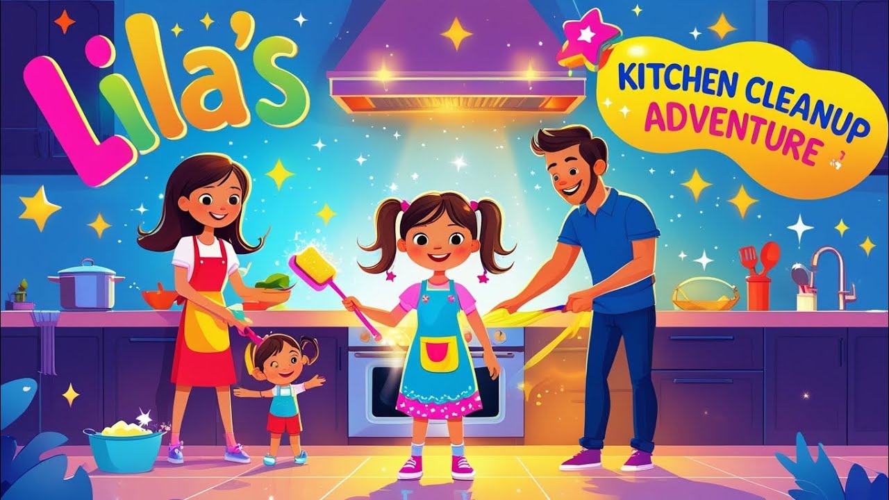 Lila’s Kitchen Cleanup Adventure”❤️🎉
