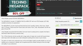 Unity Samples present TECHNO MEGAPACK - 12 SAMPLE PACKS at 80% OFF with over 2730 Samples