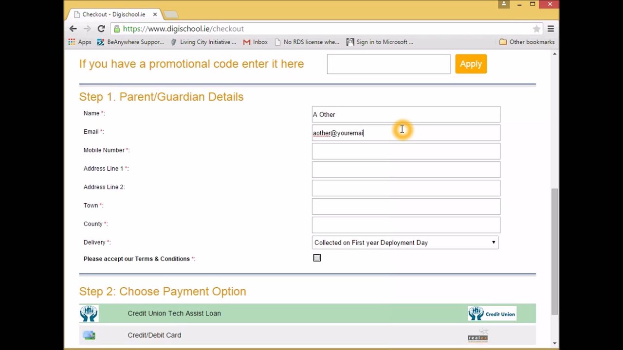digischool.ie tablet payment