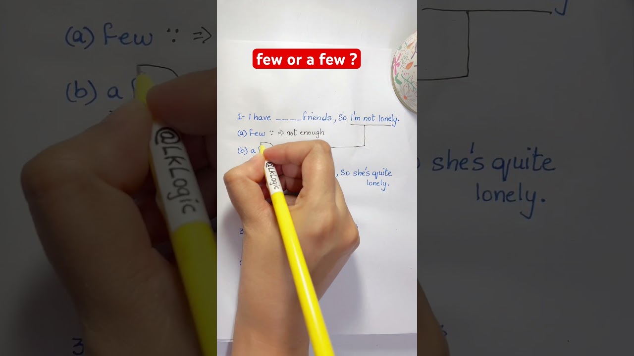 few or a few? What’s the difference ?