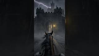 Entering the gates of the forgotten kingdom... ⛈️🏰#pov #povvideo #firstperson #rider #horseriding