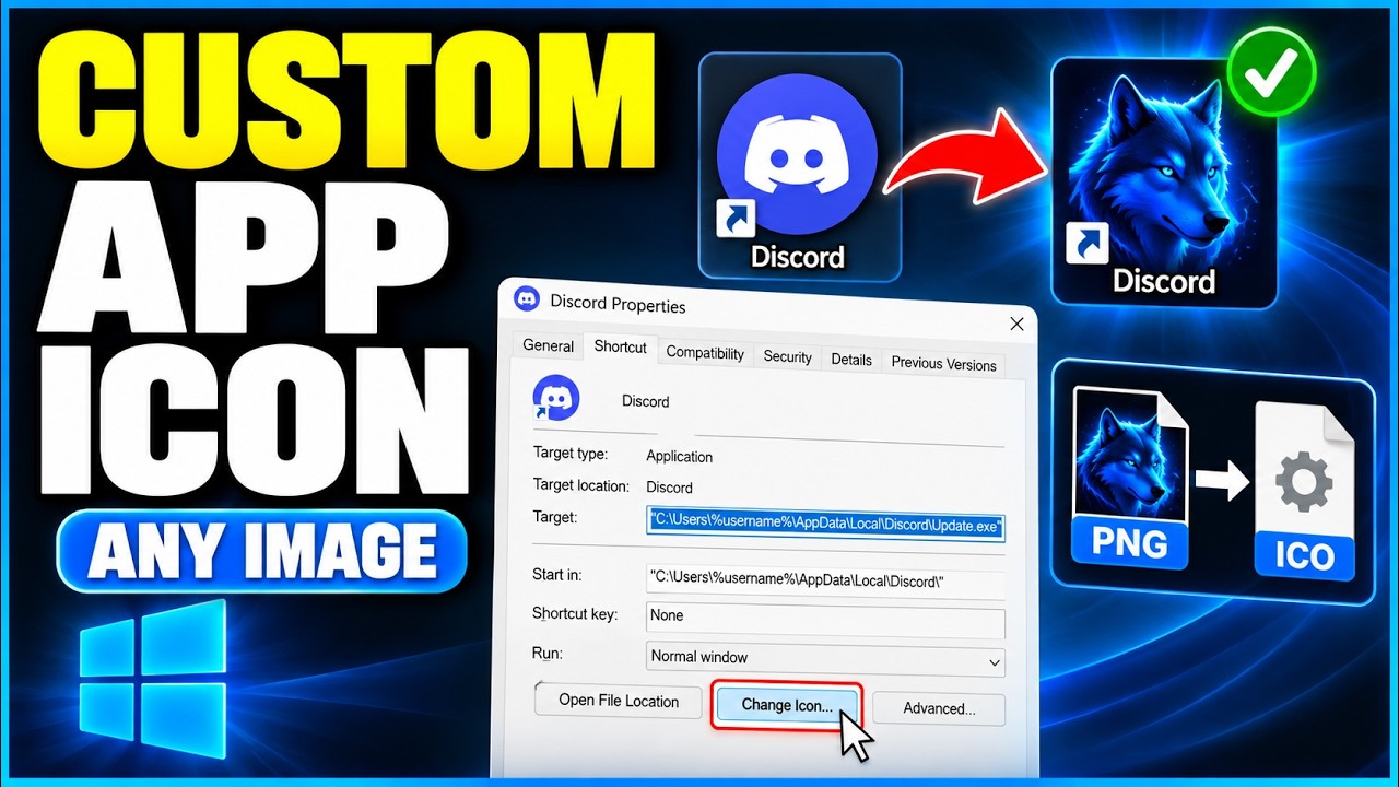 How To Use a Custom Icon for Any Windows App | Tutorial - YouTube