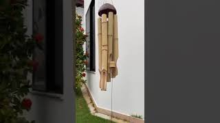 Sino dos Ventos Grande em Bambu e Coco 1 Metro - Varanda e Jardim #sinodosventos #wood #fengshui