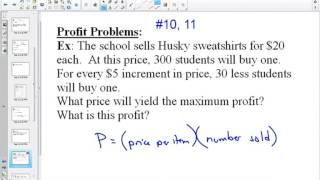 30SP 4 7 Quadratic Max Min Problems Profit Problems