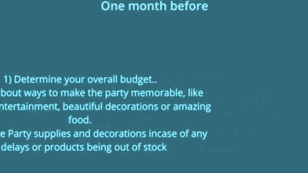 party planning checklist - YouTube