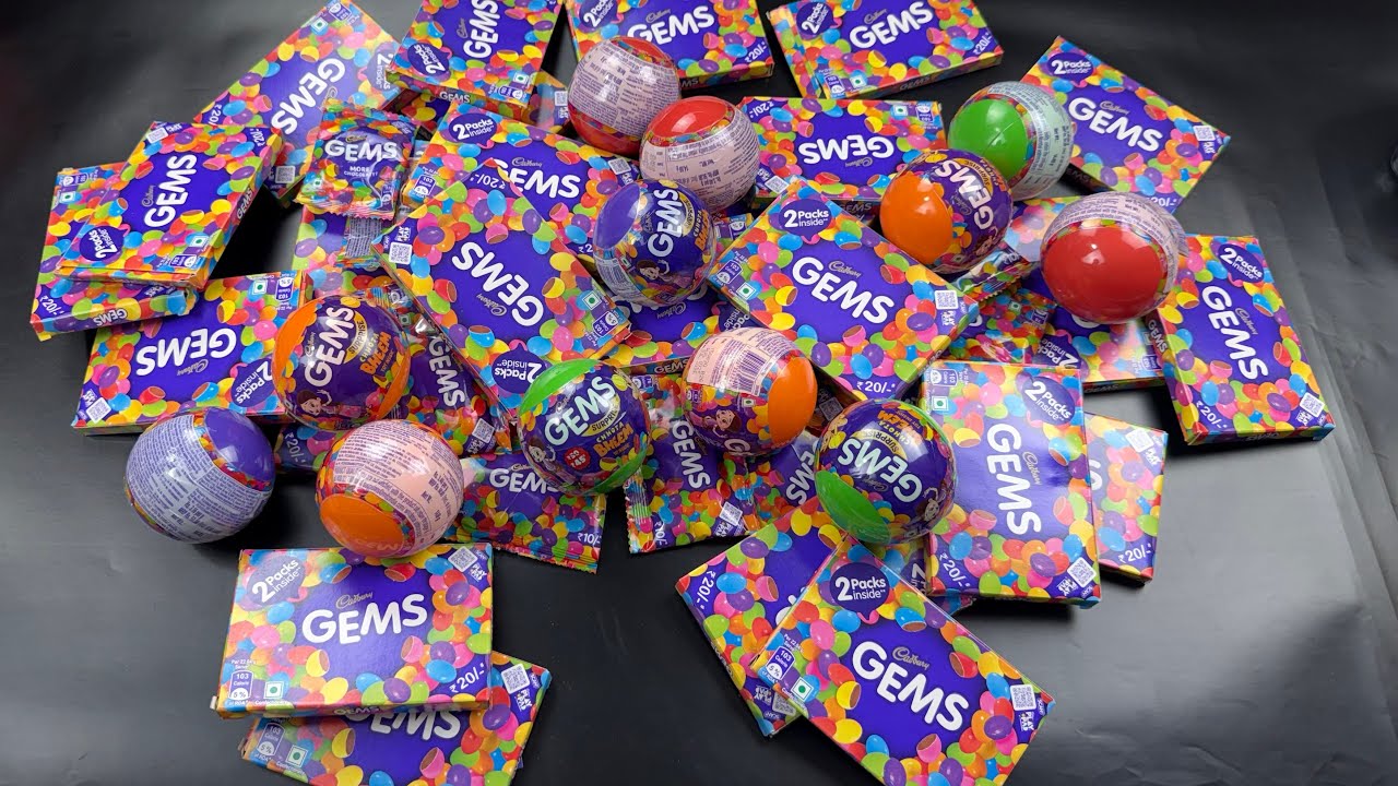 Surprise eggs unboxing ||gems surprise balls asmr video