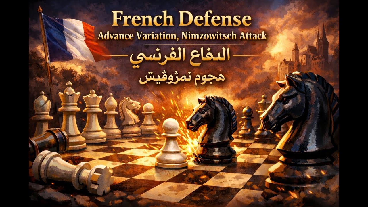 French Defense, Advance Variation, Nimzowitsch Gambit C02الاجتياح النيمزوفيتشـي تدمير الدفاع الفرنسي