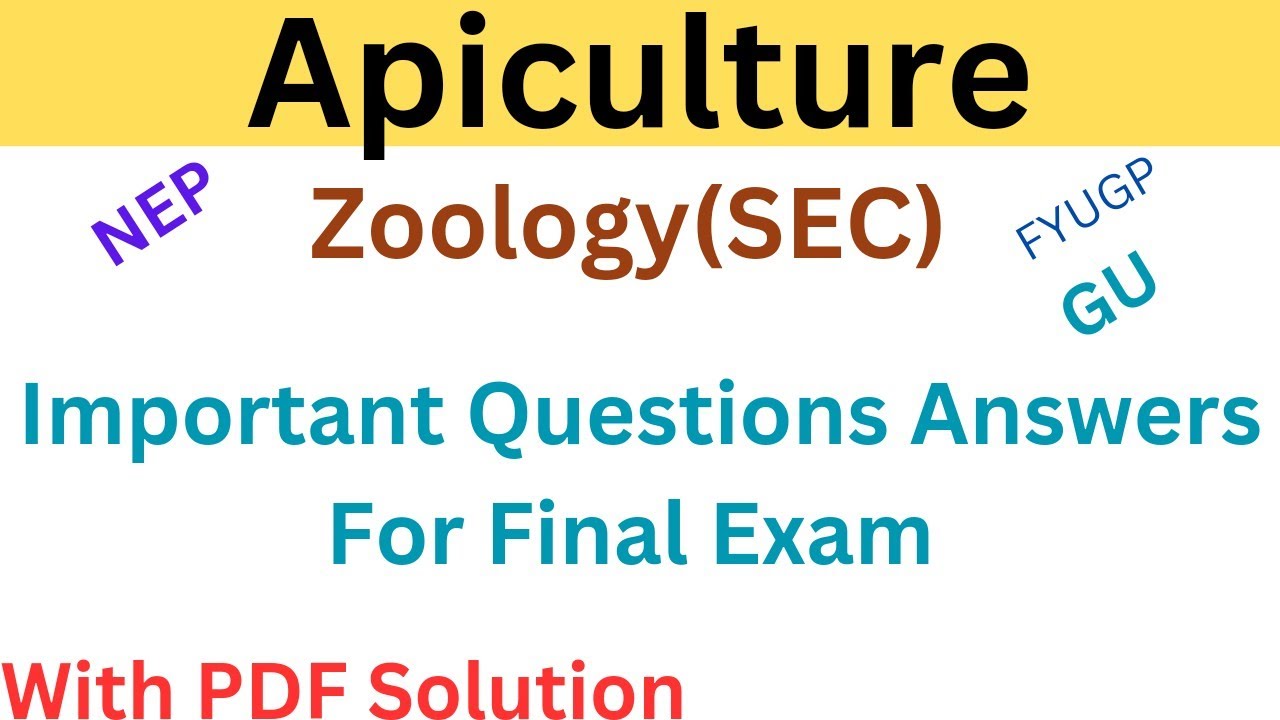 Apiculture (SEC) Zoology For B.Sc 1st Semester | Apiculture Important Question Answer | Honey Bee