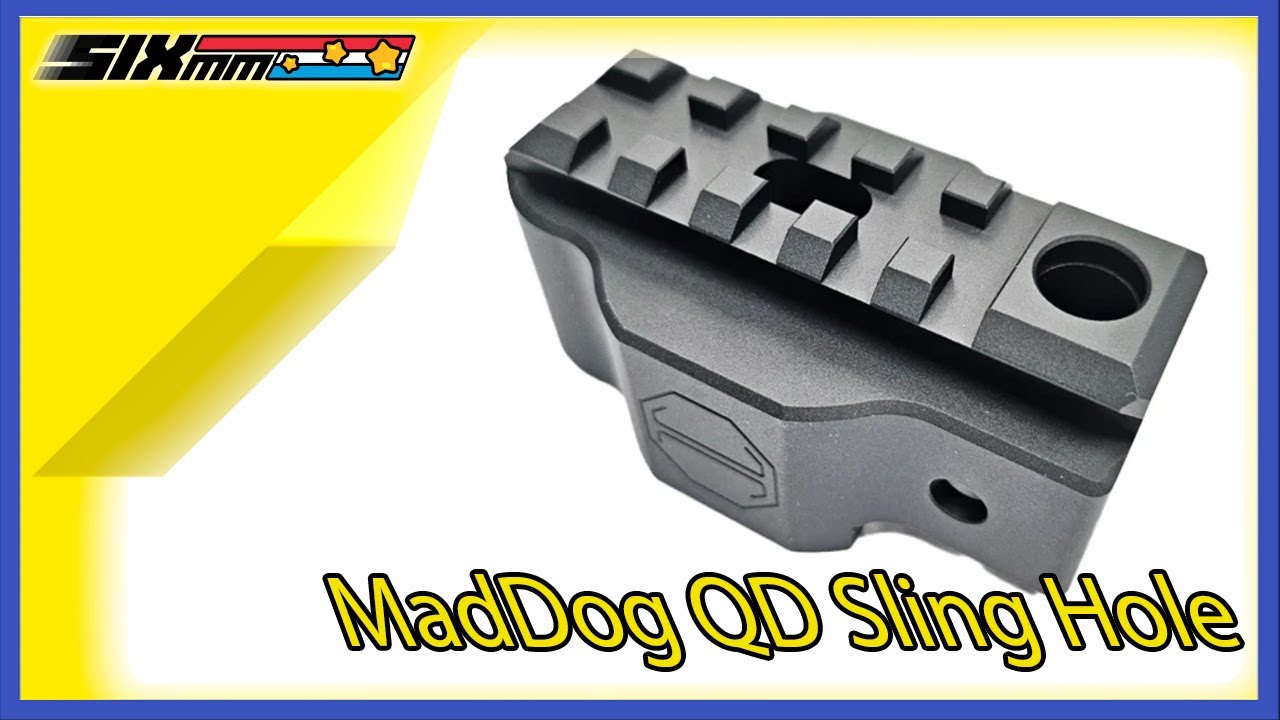 [MadDog] Aluminium Airsoft M1913 Stock Adapter w/ QD Sling Hole[For MP5 NGRS / GBB Series][BLK]