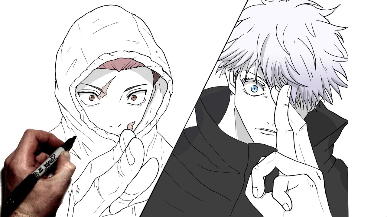 Как нарисовать Годжо и Юджи | Пошаговая инструкция | JJK