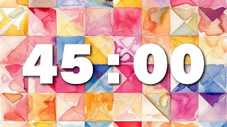 45:00 Silent Countdown Timer | Geometric Background
