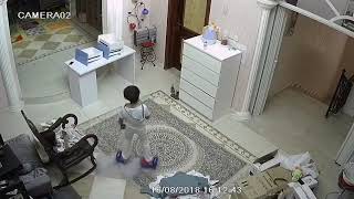Hoverboard catching on fire on CCTV!
