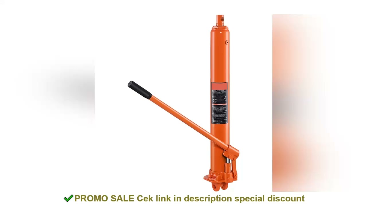 SucceBuy 3/8 Ton Hydraulic Long Ram Jack Engine Hoist Cylinder with Single Piston Pump, for Engine L