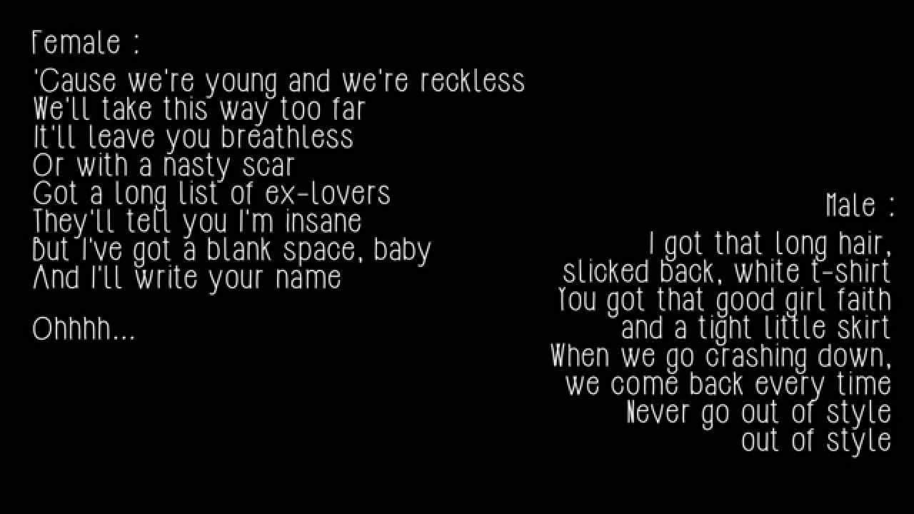 Blank Space // Style - Louisa Wendorff (Lyrics)