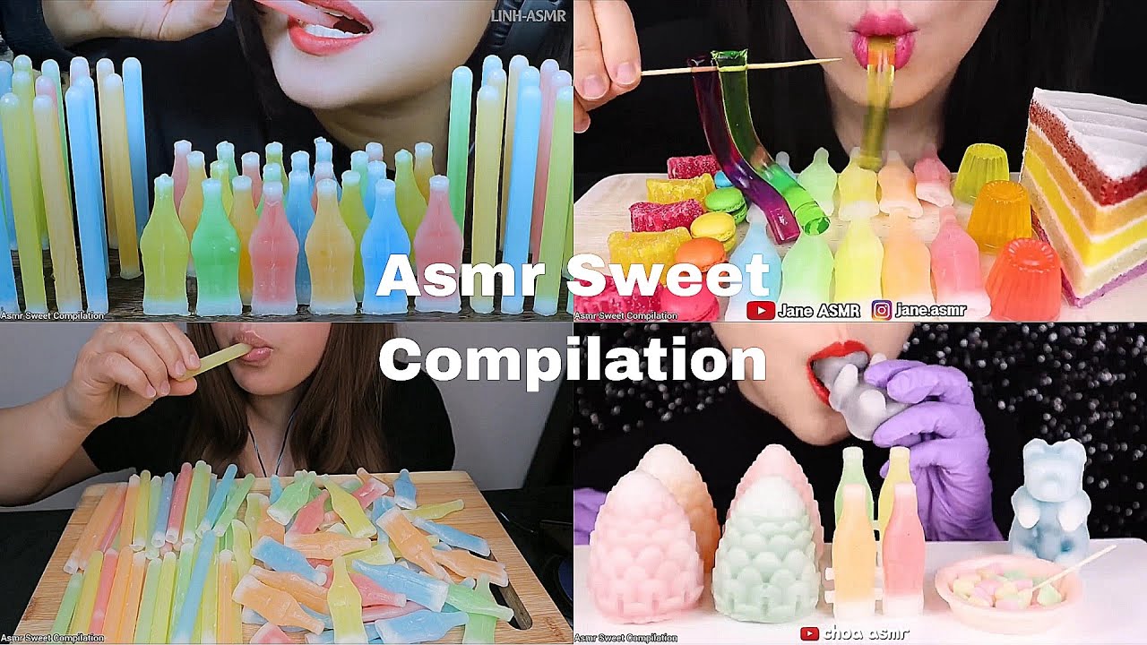 ASMR WAX BOTTLE CANDY Compilation | No Talking | Only Bits | ASMR Mukbang | ASMR Food