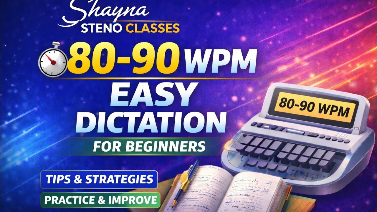 80–90 WPM Easy Steno Dictation | For Beginners | Shayna Steno Classes