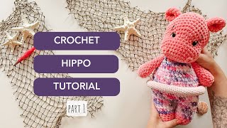 Crochet Hippo Tutorial ✨ Part 1 l FREE Crochet Pattern