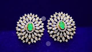 Choose Your Color Stone With Diamond Earring 2022 Traditional Collection