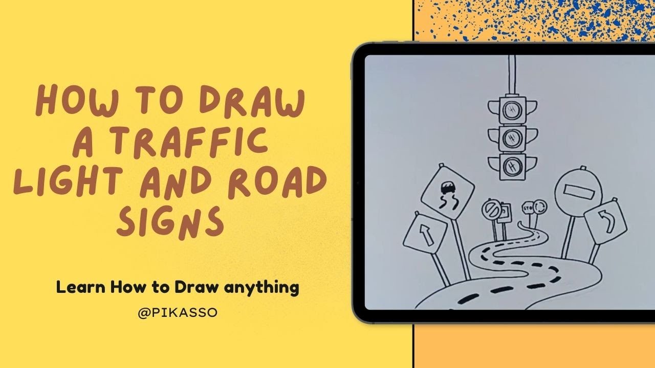 How to Draw a Traffic Light and Road Signs