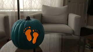 Barefoot Books Logo Carved in Pumpkin