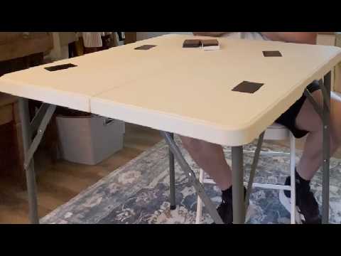 Review of the folding card table, VECELO 34' Square Folding Card Table with Built in Handle