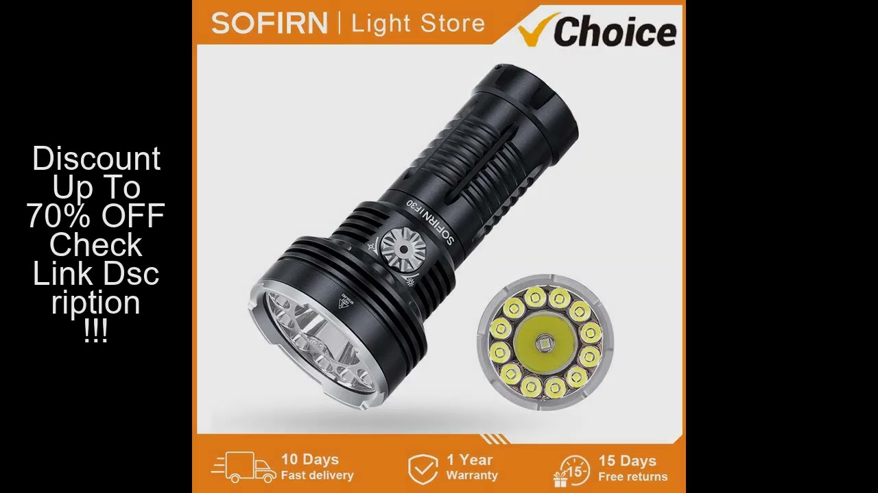 Sofirn IF30 12000lm SFT40 LED Flashlight Powerful 32650 Battery Lanterna USB C Rechargeable Torch Ou