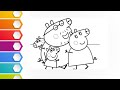 🥰😍how to draw dad peppa pig 🐷l peppa pig drawing l colorful❤💚💜 drawing l drawing for kids l drawing💕