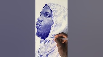 Creating Hyper-Realistic Portrait with Ballpoint Pen #shorts