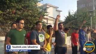 مصطبة الكوابرية | وقفه وسلسله بشرية لشباب أبوكبير أمام مجلس المدينة  1/9/2014
