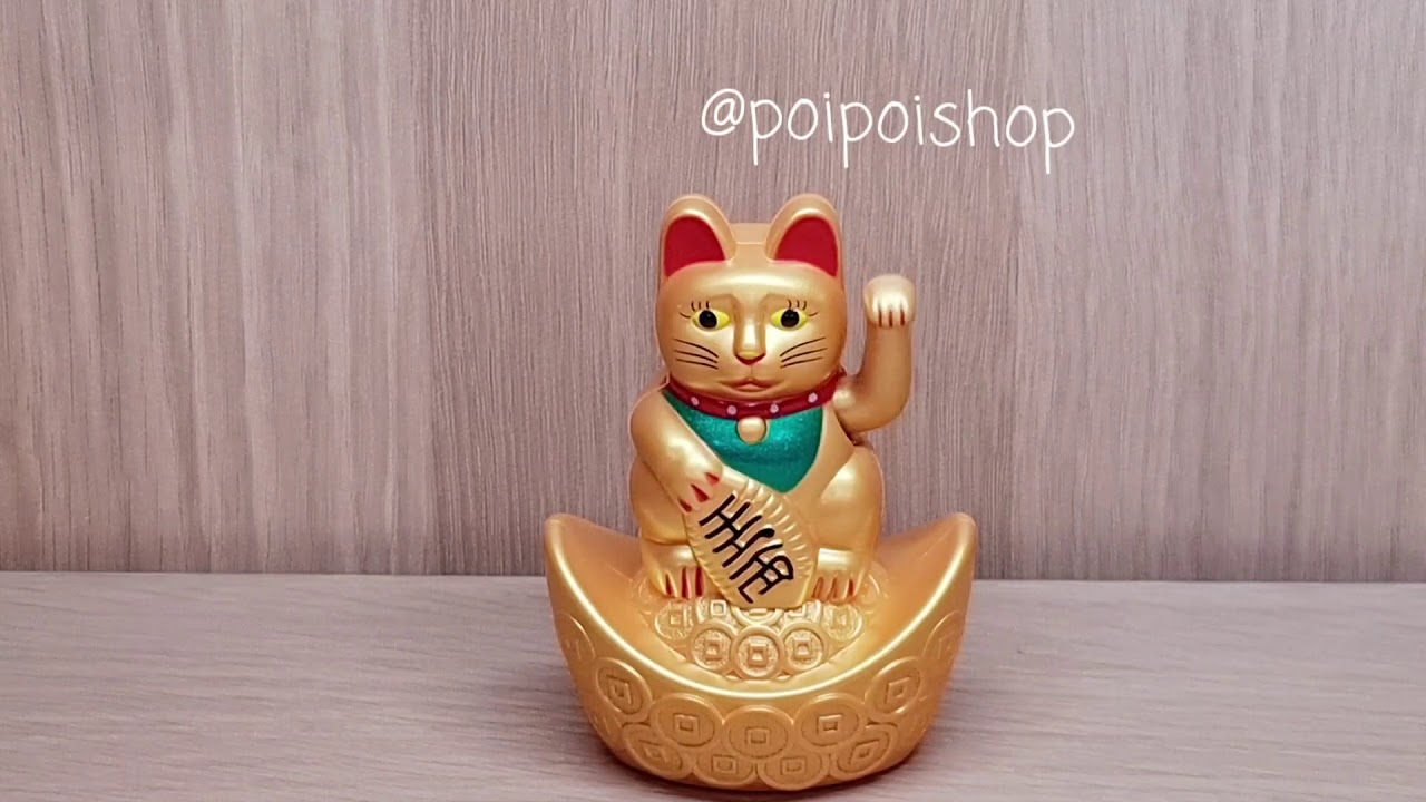 Review & Tutorial Gold Yuan Bao Chinese Kucing Hoki 10cm Lucky Cat [POI POI SHOP]