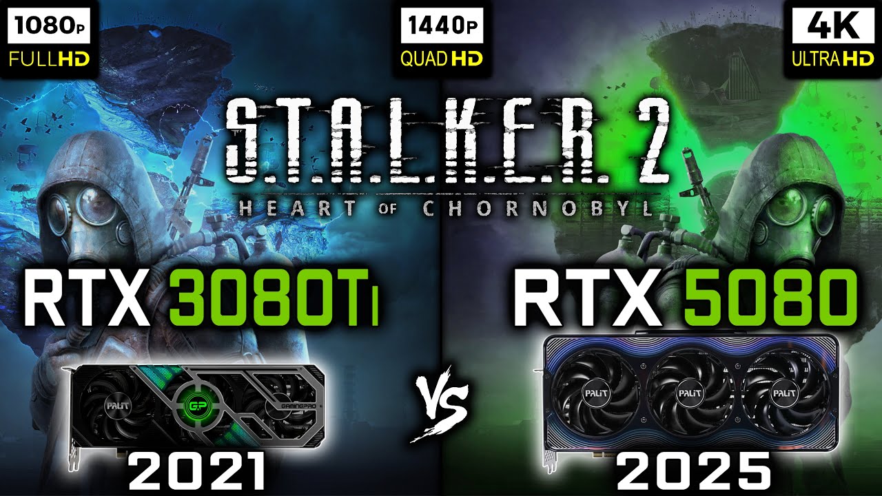 RTX 3080 Ti vs RTX 5080 in S.T.A.L.K.E.R. 2: Heart of Chornobyl | 1080p, 1440p, 4K