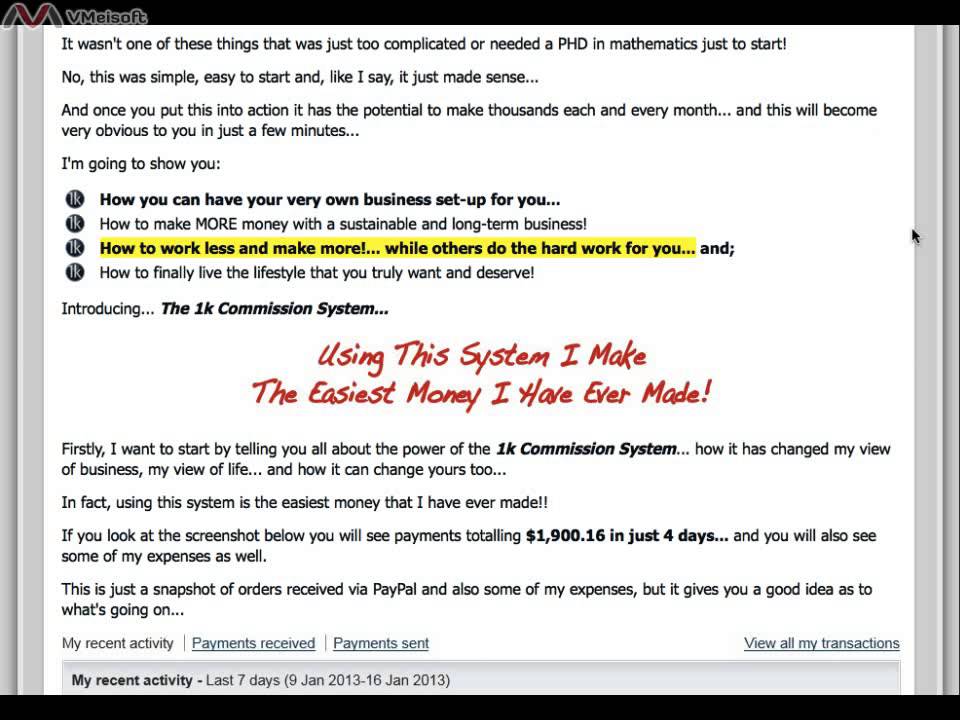 1k Commission System By Chris Cobb - Is It Worth It?