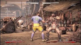 Mortal Kombat XL Johnny Cage (Stunt Double) Combo (47% 1 bar) (52% 2 Bars)