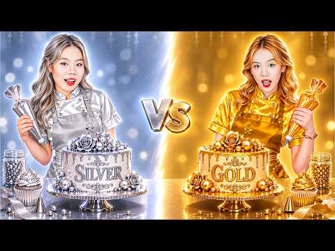 Left Or Right? Gold Vs Silver In Cake Decorating Challenge!